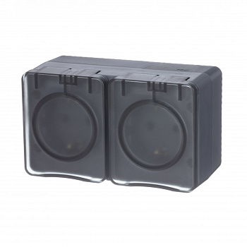 Systeme Electric AtlasDesign Profi54 Наруж Антрацит Розетка 2-ая с/з со шт., 16А 250B