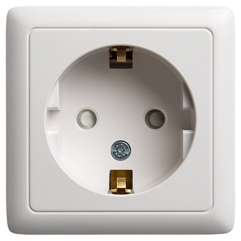 Systeme Electric Wessen ХИТ наруж Бел Розетка с/з со шторками, с изолирующей пластиной, 16А, 250В