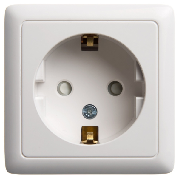 Systeme Electric Wessen ХИТ наруж Бел Розетка с/з со шторками, с изолирующей пластиной, 16А, 250В
