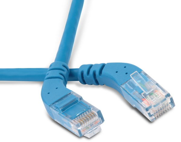 Hyperline PC-APM-UTP-RJ45/L45-RJ45/L45-C6-5M-LSZH-BL Патч-корд U/UTP угловой, левый 45°-левый 45°, Cat.6, LSZH, 5 м, синий 233051