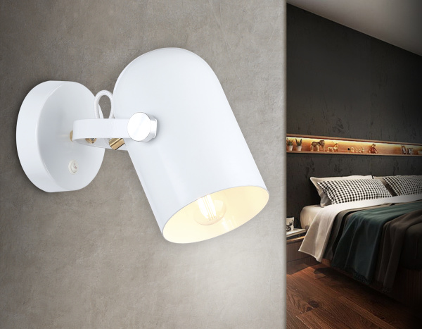 Купить Ambrella Накладной спот с выключателем в стиле лофт TR8202 WH белый E27 max 40W D117*280