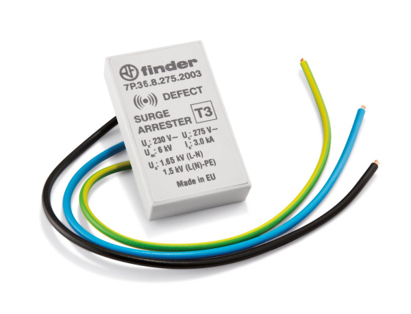 Finder Устройство защиты от импульсных перенапряжений УЗИП для монтажа в коробки; тип 3; степень защиты IP20 7P3682752003