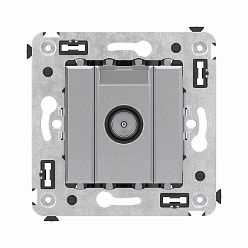 DKC Розетка TV оконечная в стену, "Avanti", "Закаленная сталь"