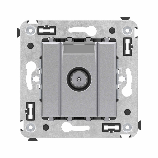 DKC Розетка TV оконечная в стену, "Avanti", "Закаленная сталь"