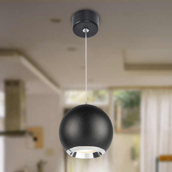 ЭРА Светильник подвесной (подвес) PL32 BK/CH MR16 GU10 потолочный круг черный, хром