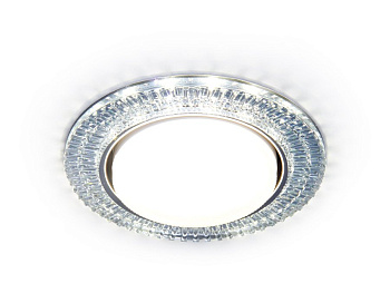 Ambrella Встраиваемый точечный  светильник с LED подсветкой G331 CL прозрачный GX53+3W(LED COLD) D118*38