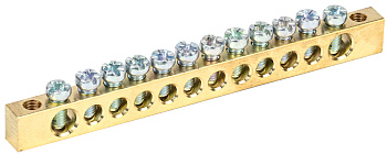 IEK Шина PEN земля-ноль 6х9мм 12/2 (12групп/креп по краям)