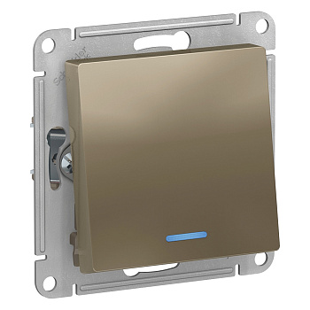 Systeme Electric AtlasDesign Шампань Переключатель 1-клавишный с подсветкой, сх.6а, 10АХ, механизм