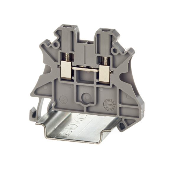 DKC Nuputuk Клемма проходная, винтовой зажим, 2 точки подключения, 2.5 кв.мм, серая