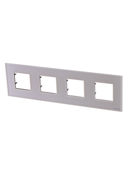 ABB NIE Zenit Стекло Жемчужное Рамка 4-я 2+2+2+2 мод 2CLA227400N3501