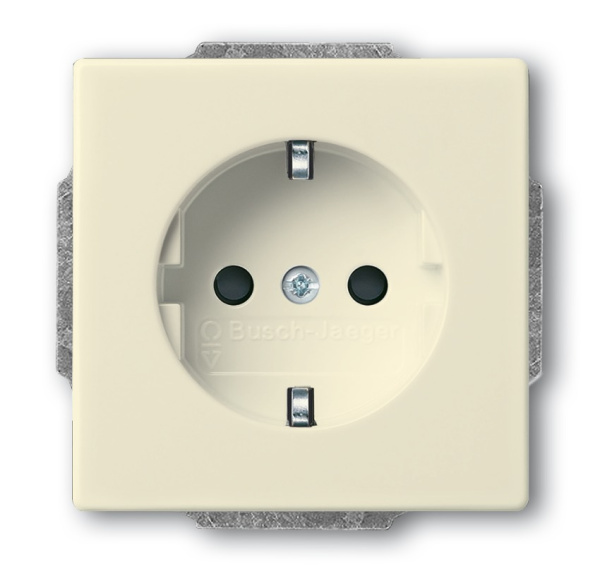 ABB BJE Solo/Future Крем Розетка с/з с защитными шторками 2CKA002013A5376