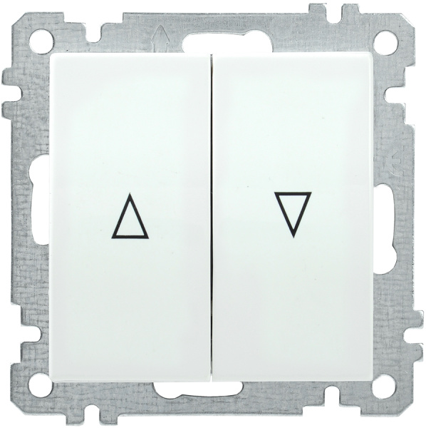 IEK ВС10-1-5-Б Выключатель двуклавишный жалюзи BOLERO белый EVB25-K01-10