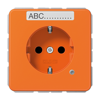 JUNG SCHUKO-розетка с полем для надписи и индикатором, оранжевая CD1520BFNAKOO