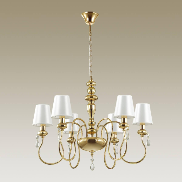 Купить Odeon Light 4723/6 ODL20 493 золотой/белый Люстра E14 6*40W 220V MEKI