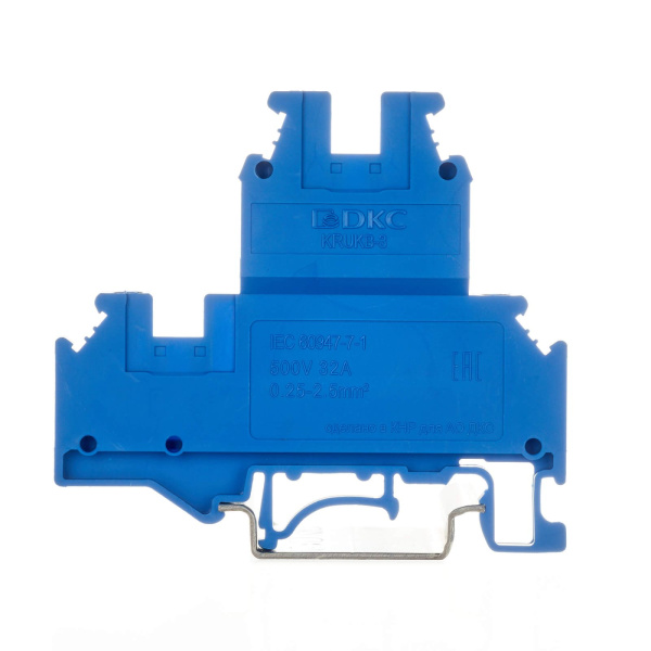 Купить DKC Nuputuk Клемма двухуровневая, винтовой зажим, 4 точки подключения, 2.5 кв.мм, синяя