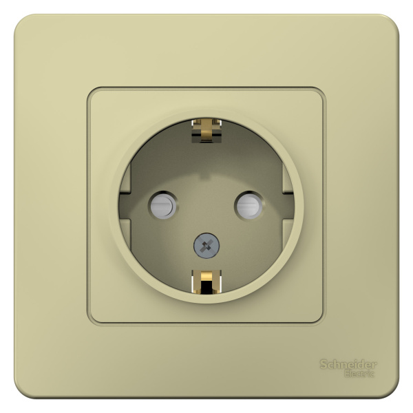 Купить Systeme Electric Blanca внутр Беж Розетка с/з со шторками, 16А, 250В