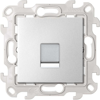 Simon 24 Алюминий Розетка для передачи данных RJ45 Cat.6 UTP 2410599-033