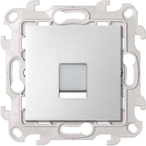 Simon 24 Алюминий Розетка для передачи данных RJ45 Cat.6 UTP 2410599-033