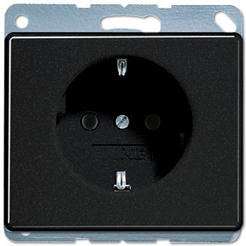 JUNG SL 500 Черная Розетка с/з безвинт. зажим SL520SW