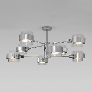 Eurosvet Потолочная люстра со стеклянными плафонами 70127/8 хром a056958