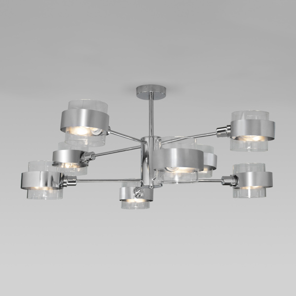 Eurosvet Потолочная люстра со стеклянными плафонами 70127/8 хром a056958