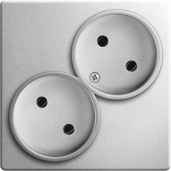 Simon 24 Алюминий Розетка двойная без заземления 2x2Р 16A 250В~ 2450457-033