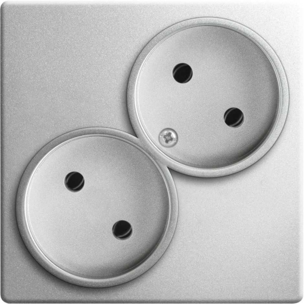 Simon 24 Алюминий Розетка двойная без заземления 2x2Р 16A 250В~ 2450457-033
