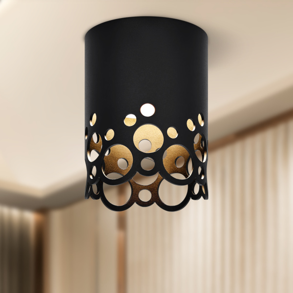 ЭРА Светильник настенно-потолочный спот OL49 BK GX53 IP20 черный