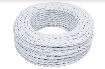BIRONI Белый матовый Витой провод 3*0,75 20м B1-432-71-20