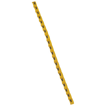 Legrand Duplix Маркер - черная маркировка на желтом фоне - заглавная буква V 038431