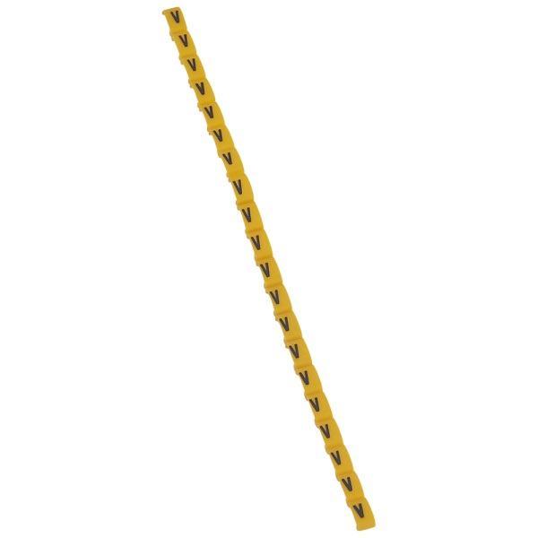 Legrand Duplix Маркер - черная маркировка на желтом фоне - заглавная буква V 038431