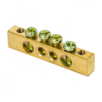 EKF PROxima Шина PEN "ноль-земля" (8х12мм) 4 отверстия латунь крепеж по краям