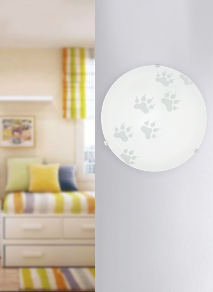 Купить Eglo Настенно-Светильник потолочный MARS, 1х60W (E27), Ø245, сталь, белый/сатиновое стекло, белый 94971