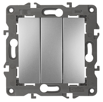 ЭРА 14-1107-03 Elegance Алюминий Выключатель 3-кл