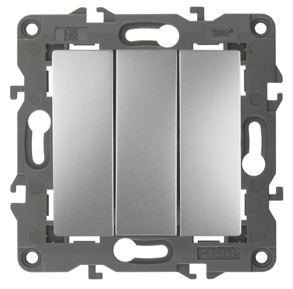 ЭРА 14-1107-03 Elegance Алюминий Выключатель 3-кл