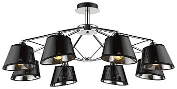 VELANTE 296-107-08 Люстра потолочная Хром/Черный E27 8*60W