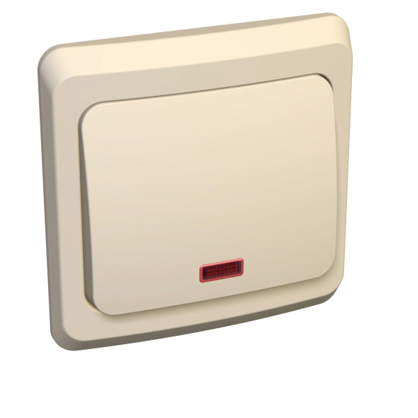 Купить Systeme Electric Этюд Крем Выключатель 1-клавишный с подсветкой