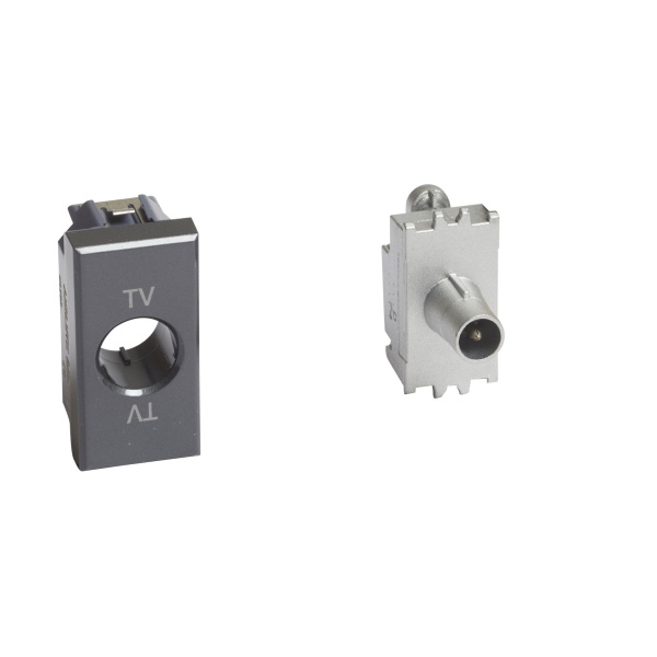 Купить BT Axolute Мех Розетки TV "звезда", разъем 9,5 мм, экранир. с лицевыми панелями Белый, Алюминий, Антрацит, 1 мод H4202D