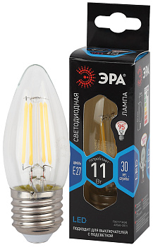 ЭРА F-LED B35-11w-840-E27 (филамент, свеча, 11Вт, нейтр, E27)
