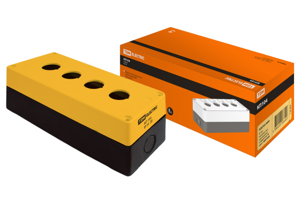 TDM Корпус КП104 для кнопок 4места желтый SQ0705-0009