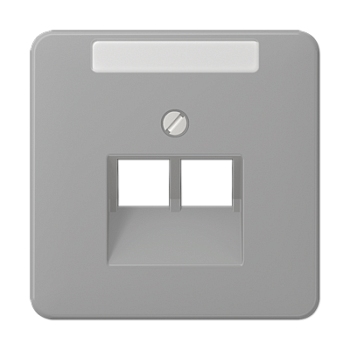 JUNG CD 500/CD plus Серая Накладка 2-ой наклонной ТЛФ/комп розетки с полем для надписи CD569-2NAUAGR