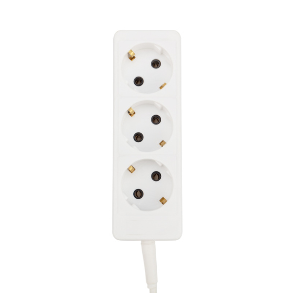 PROconnect Удлинитель 3 гнезда, 10 м, 3х0.75 мм², с/з, белый 11-7208