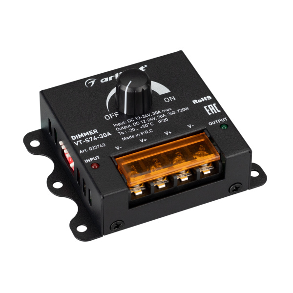 Arlight Диммер VT-S74-30A (12-24V) (IP20 Металл, 1 год) 023743