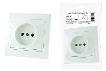 TDM Розетка 2П 10А 250В белая "Таймыр" (пром. упак., бакелит. основание) SQ1814-0511