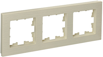 IEK BRITE DECOR Бежевый рифленый Рамка 3-м РУ-3-Бр