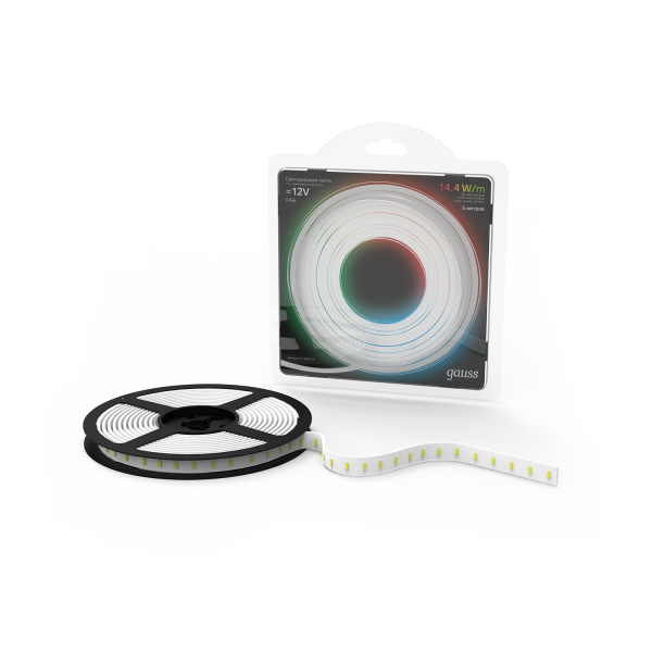 Купить Gauss Лента LED 5050 -SMD 14.4W 12V DC RGB IP66 (блистер 5м) 311000414