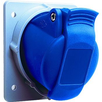 ABB Розетка панельная угловая мин., 16A, 2P+E, IP44, 4час 2CMA170003R1000