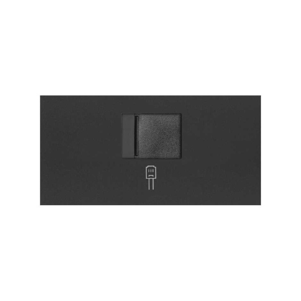 Simon 100 Черный матовый Накладка розетки RJ45 10000005-238