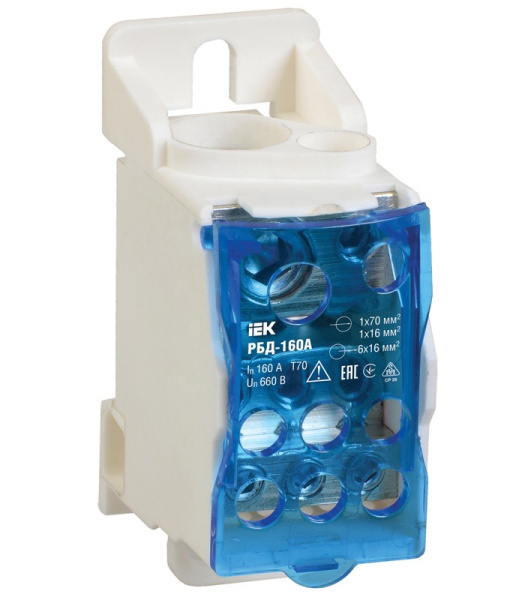 Купить IEK Распределительный блок на DIN-рейку РБД-160А