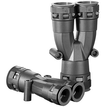 DKC Разветвитель DN 1х29 + 2х23 мм, полиамид, цвет черный